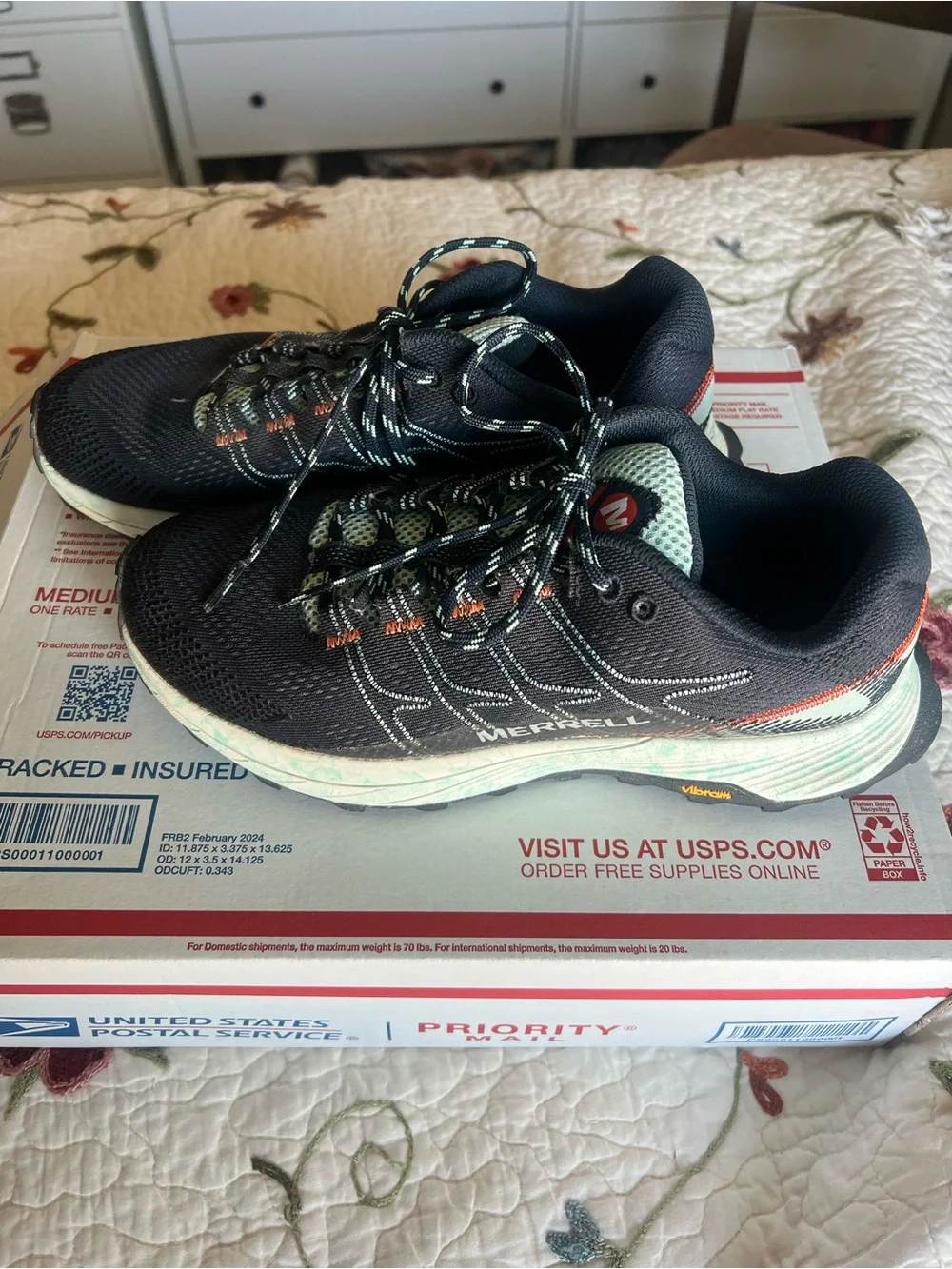 Merrell Moab Size 8 Flight Float Pro Trail Running Sneakers Navy Hiking Workout